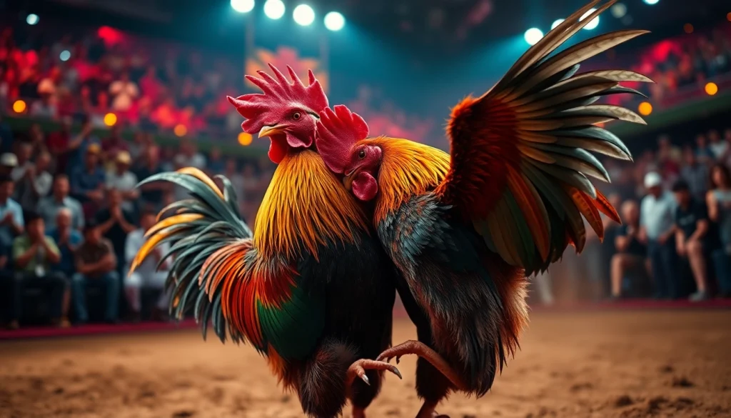 Experience thrilling rooster fights at 69vn.rodeo with vibrant energy and colorful action.
