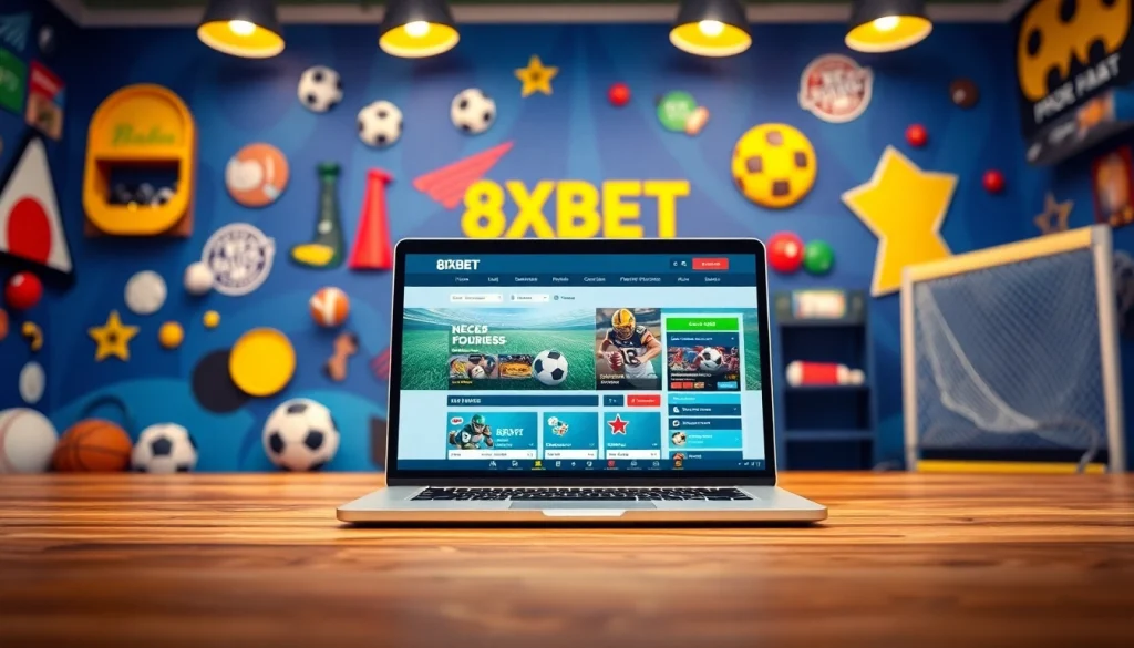 Experience engaging sports betting with 8XBET on a vibrant digital interface.